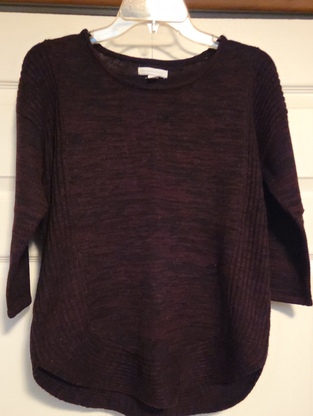 New York & Company Women's Ribbed Pullover Sweater - Plum